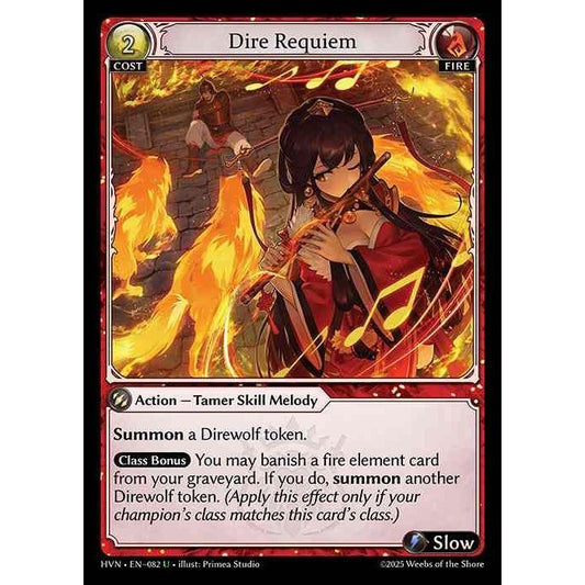 【FOIL】[Fire] Dire Requiem [HVN-082-U][Grand Archive TCG]