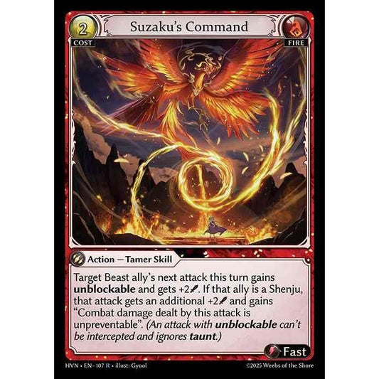 【FOIL】[Fire] Suzaku's Command [HVN-107-R][Grand Archive TCG]