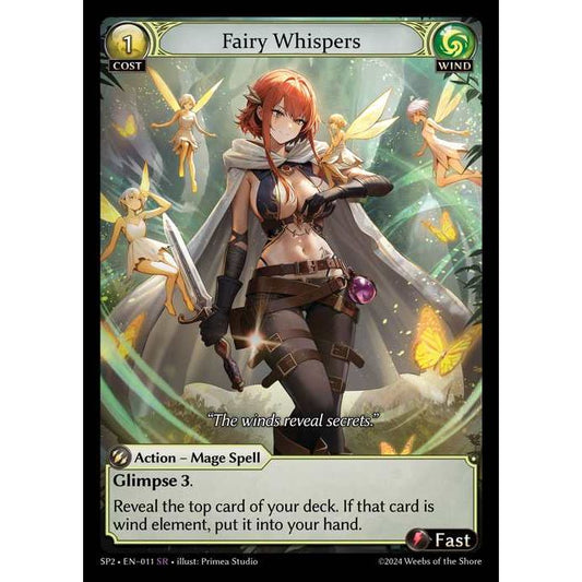 【FOIL】[Wind] Fairy Whispers [SP2 011-SR]

[Grand Archive TCG]