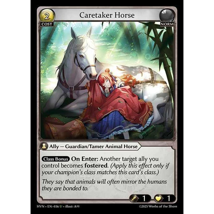 【FOIL】[Norm] Caretaker Horse [HVN-036-U][Grand Archive TCG]