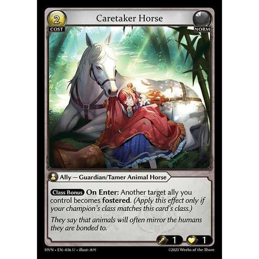 【FOIL】[Norm] Caretaker Horse [HVN-036-U][Grand Archive TCG]