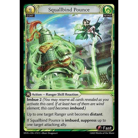 【FOIL】[Wind] Squallbind Pounce [HVN-173-U][Grand Archive TCG]