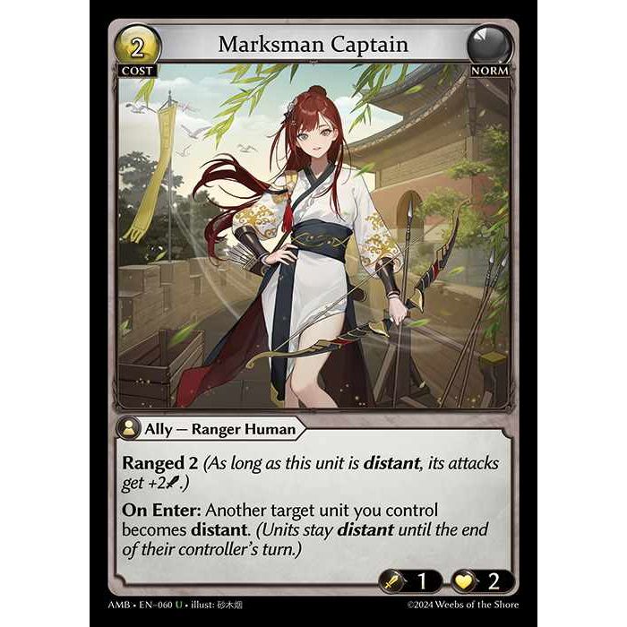 [Norm] Marksman Captain [AMB060-U]

[Grand Archive TCG]