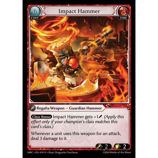 [Alter] 【FOIL】[Fire] Impact Hammer [MRC019-R]  Mercurial Heart Alter Edition - Grand Archive TCG