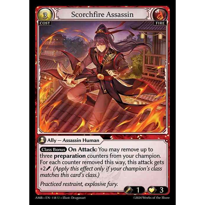 [Fire] Scorchfire Assassin [AMB118-U]

[Grand Archive TCG]