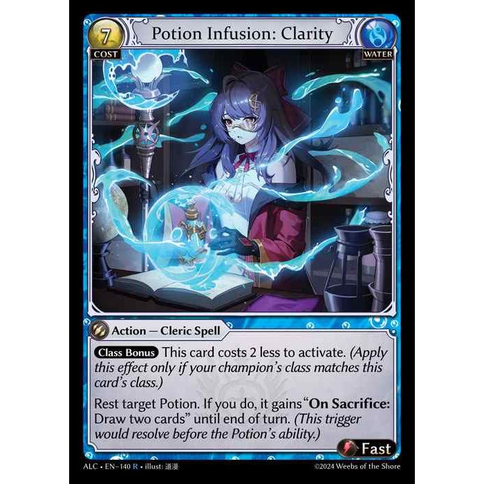 [Alter版] [Water] Potion Infusion: Clarity [ALC140-R]

[Grand Archive TCG]