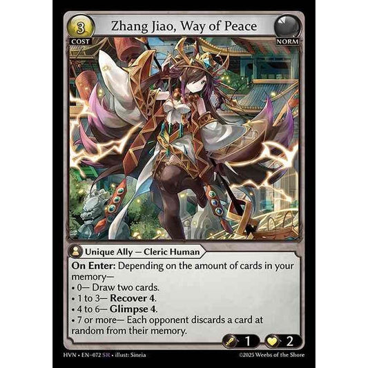 【FOIL】[Norm] Zhang Jiao, Way of Peace [HVN-072-SR][Grand Archive TCG]