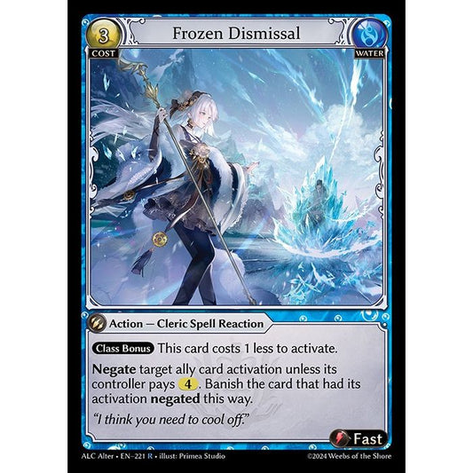 [Alter版] [Water] Frozen Dismissal [ALC221-R]

[Grand Archive TCG]