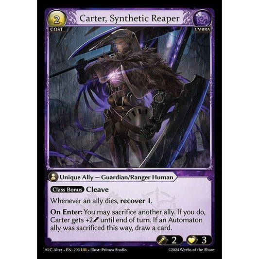 [Alter版] [Umbra] Carter, Synthetic Reaper [ALC203-UR]

[Grand Archive TCG]