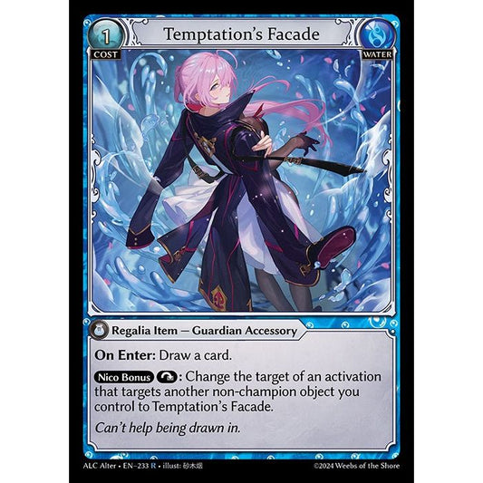[Alter] 【FOIL】 [Water] Temptation's Facade [ALC233-R]  [Alter] Alchemical Revolution - Grand Archive TCG