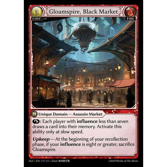 【FOIL】[Fire] Gloamspire, Black Market [ALC111-SR]

[Grand Archive TCG]