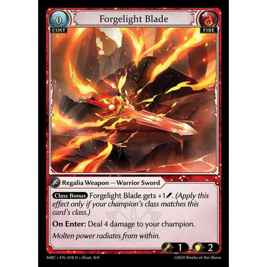 [Alter] [Fire] Forgelight Blade [MRC018-R]  Mercurial Heart Alter Edition - Grand Archive TCG