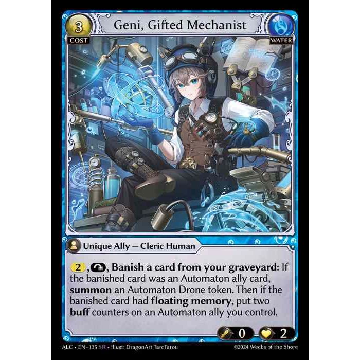 [Alter版] 【FOIL】[Water] Geni, Gifted Mechanist [ALC135-SR]

[Grand Archive TCG]