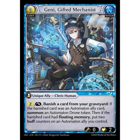 [Alter版] 【FOIL】[Water] Geni, Gifted Mechanist [ALC135-SR]

[Grand Archive TCG]