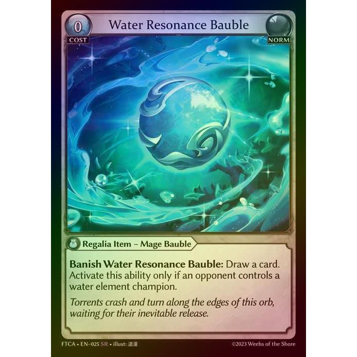 【FOIL】[Norm] Water Resonance Bauble [FTCA025-SR]  Fractured Crown - Grand Archive TCG/グランドアーカイブ