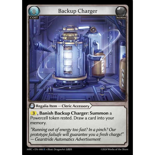 [Alter] 【FOIL】[Norm] Backup Charger [MRC008-R]  Mercurial Heart Alter Edition - Grand Archive TCG