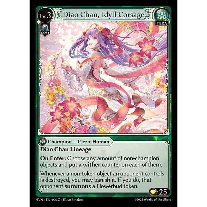 【FOIL】[Tera] Diao Chan, Idyll Corsage [HVN-006-C][Grand Archive TCG]