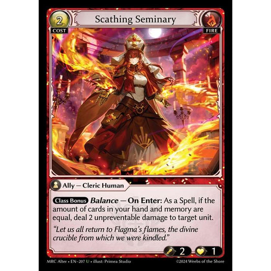 [Alter] [Fire] Scathing Seminary [MRC207-U]  Mercurial Heart Alter Edition - Grand Archive TCG