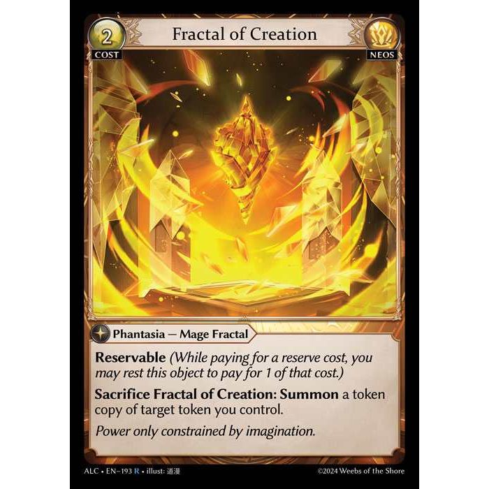 [Alter版] [Neos] Fractal of Creation [ALC193-R]

[Grand Archive TCG]