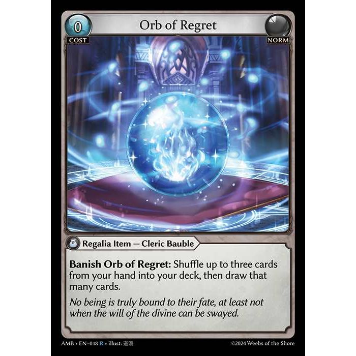 【FOIL】[Norm] Orb of Regret [AMB018-R]

[Grand Archive TCG]