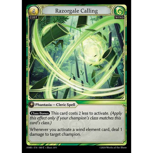 【FOIL】[Wind] Razorgale Calling [AMB188-C]  Mortal Ambition - Grand Archive TCG/グランドアーカイブ