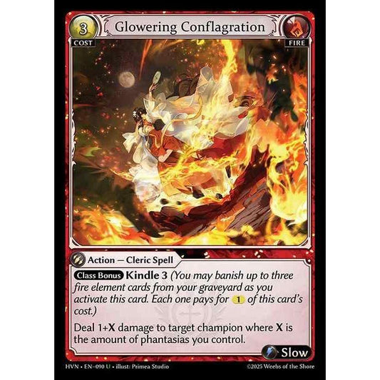 【FOIL】[Fire] Glowering Conflagration [HVN-090-U][Grand Archive TCG]