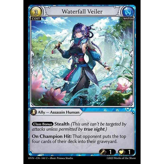 [Water] Waterfall Veiler [HVN-144-U][Grand Archive TCG]