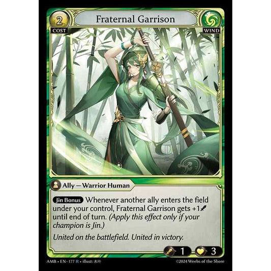 【FOIL】[Wind] Fraternal Garrison [AMB177-R]  Mortal Ambition - Grand Archive TCG