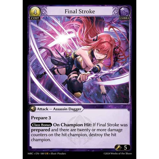 【FOIL】[Umbra] Final Stroke [MRC180-UR]  Mercurial Heart First Edition - Grand Archive TCG/グランドアーカイブ