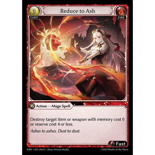 [Alter] [Fire] Reduce to Ash [MRC096-C]  Mercurial Heart Alter Edition - Grand Archive TCG