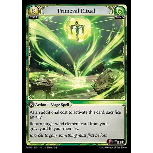 [Wind] Primeval Ritual [HVN-167-U][Grand Archive TCG]