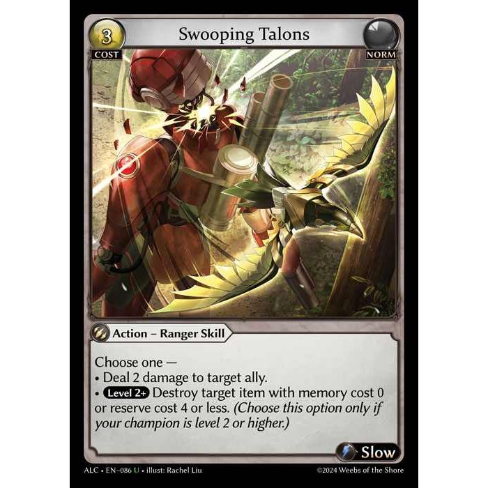 [Alter版] [Norm] Swooping Talons [ALC086-U]

[Grand Archive TCG]