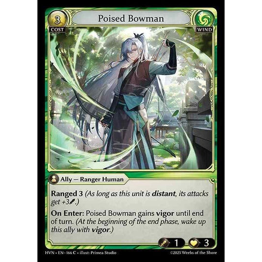 【FOIL】[Wind] Poised Bowman [HVN-166-C][Grand Archive TCG]