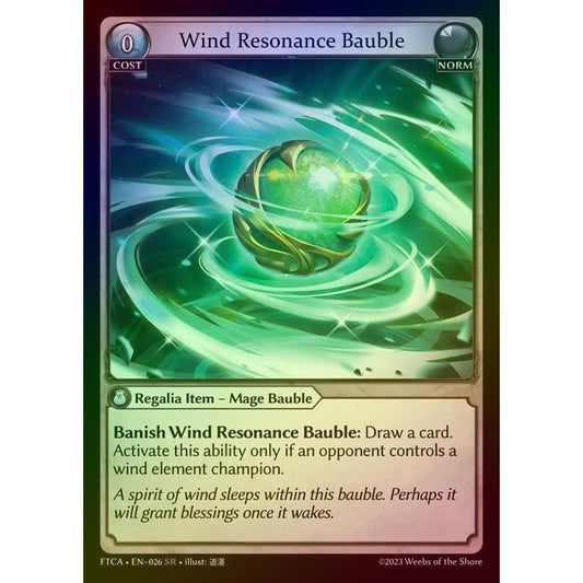 【FOIL】[Norm] Wind Resonance Bauble [FTCA026-SR]  Fractured Crown - Grand Archive TCG/グランドアーカイブ