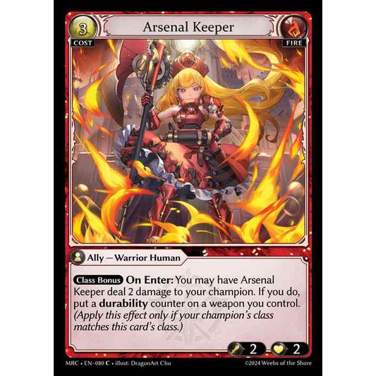 [Alter] [Fire] Arsenal Keeper [MRC080-C]  Mercurial Heart Alter Edition - Grand Archive TCG