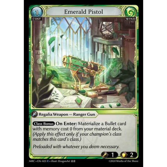 [Alter] [Wind] Emerald Pistol [MRC025-R]  Mercurial Heart Alter Edition - Grand Archive TCG