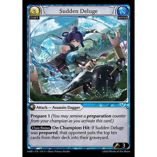 【FOIL】[Water] Sudden Deluge [AMB154-U]  Mortal Ambition - Grand Archive TCG