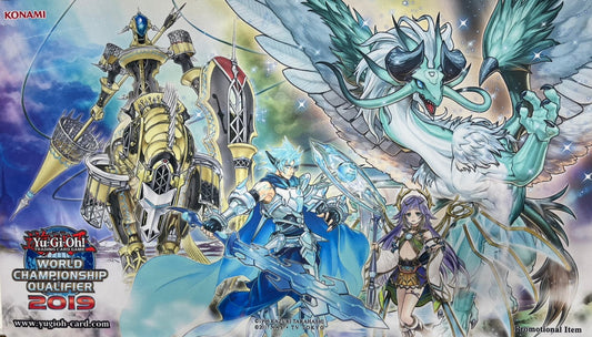 【遊戯王】 プレイマット 双穹の騎士アストラム＆星杯の神子イヴ＆星杯の守護竜アルマドゥーク＆宵星の機神ディンギルス (WCQ 2019) (袋なし)