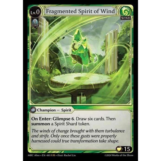 [Alter] [Wind] Fragmented Spirit of Wind [MRC003-UR]  Mercurial Heart Alter Edition - Grand Archive TCG