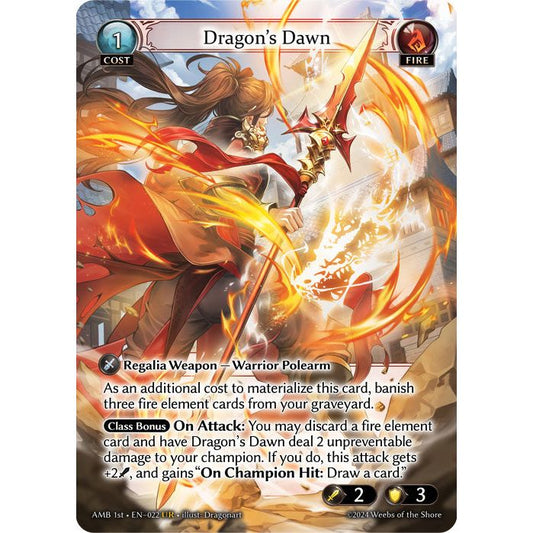 [Fire] Dragon’s Dawn [AMB022-UR]

[Grand Archive TCG]