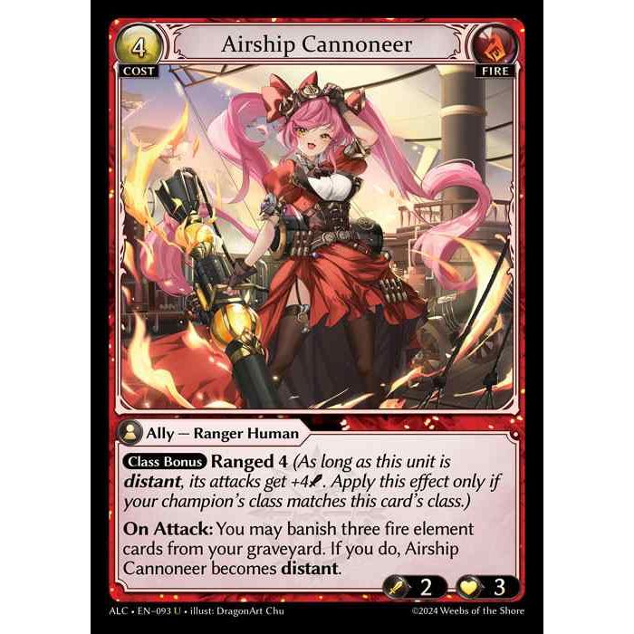 [Alter版] [Fire] Airship Cannoneer [ALC093-U]

[Grand Archive TCG]