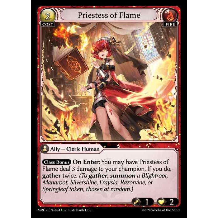 [Alter] 【FOIL】[Fire] Priestess of Flame [MRC094-U]  Mercurial Heart Alter Edition - Grand Archive TCG