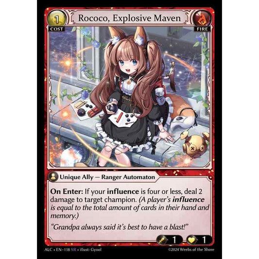 [Alter版] [Fire] Rococo, Explosive Maven [ALC118-SR]

[Grand Archive TCG]