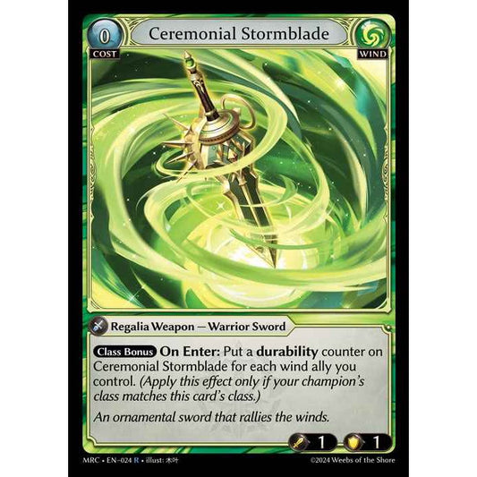 [Alter] [Wind] Ceremonial Stormblade [MRC024-R]  Mercurial Heart Alter Edition - Grand Archive TCG