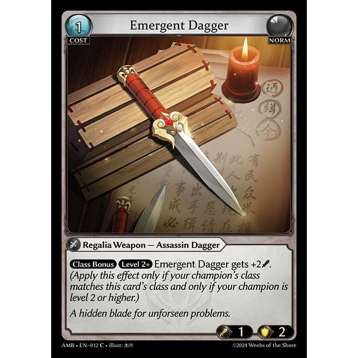 [Norm] Emergent Dagger [AMB012-C]

[Grand Archive TCG]