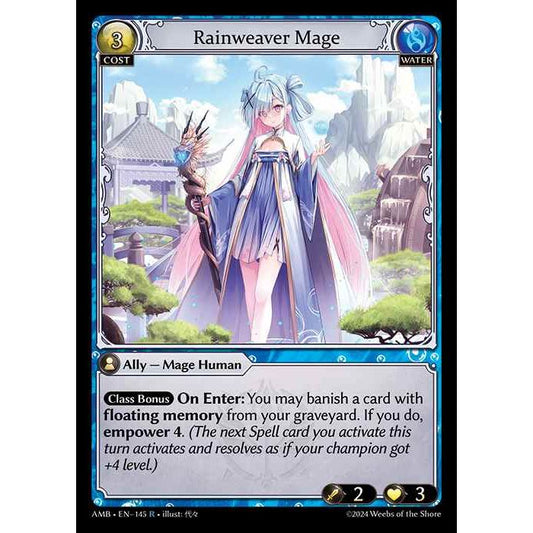 [Water] Rainweaver Mage [AMB145-R]

[Grand Archive TCG]