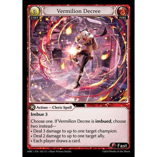[Alter] [Fire] Vermilion Decree [MRC102-SR]  Mercurial Heart Alter Edition - Grand Archive TCG