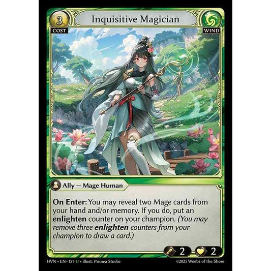 【FOIL】[Wind] Inquisitive Magician [HVN-157-U][Grand Archive TCG]