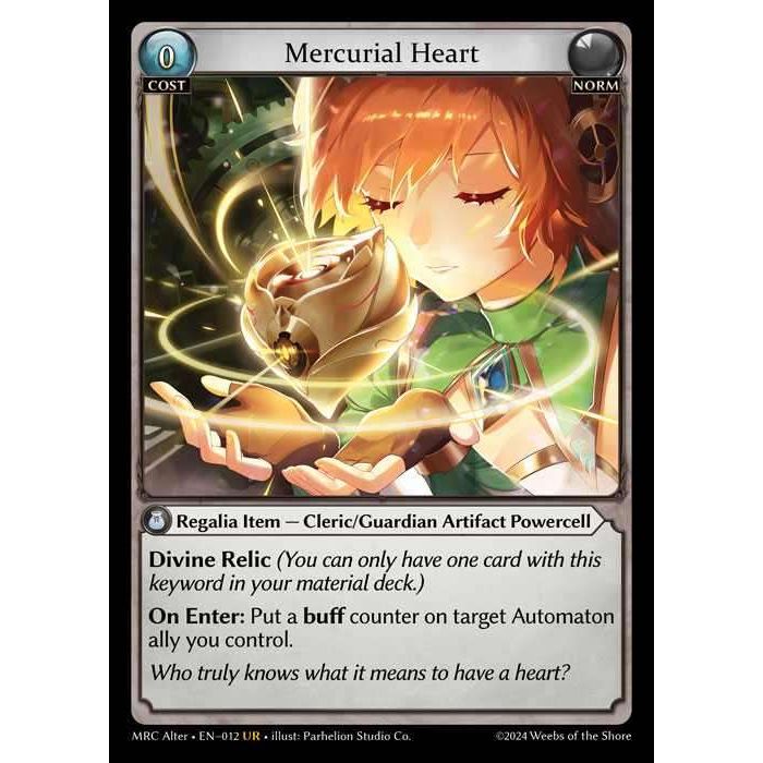 [Alter] [Norm] Mercurial Heart [MRC012-UR]  Mercurial Heart Alter Edition - Grand Archive TCG