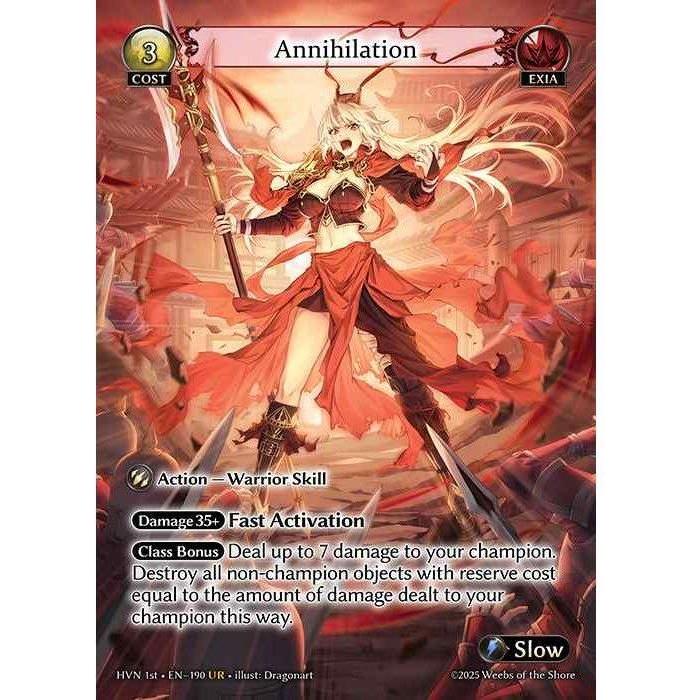 [Exia] Annihilation [HVN-190-UR]

[Grand Archive TCG]